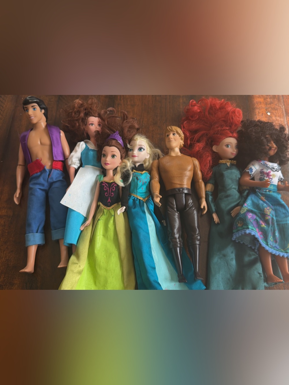 Disney Dolls Lot Princess Frozen Aladdin Mirabel Belle Kristoff